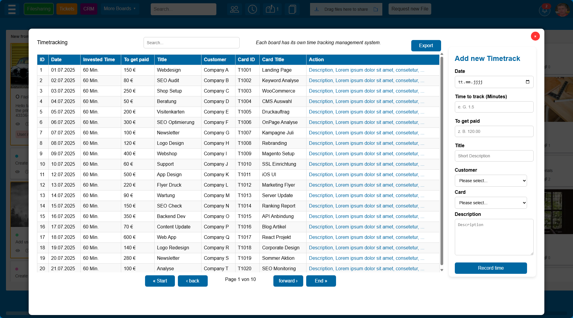 Kanban Board Chat Screenshot
